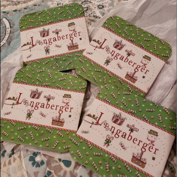 LONGABERGER SET OF 4 CORKBACK COASTERS - Picture 1 of 3